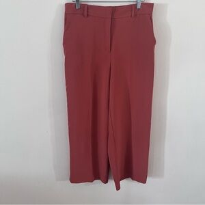Rachel Zoe Cropped Coral Wide-Leg Trousers |Size 8|